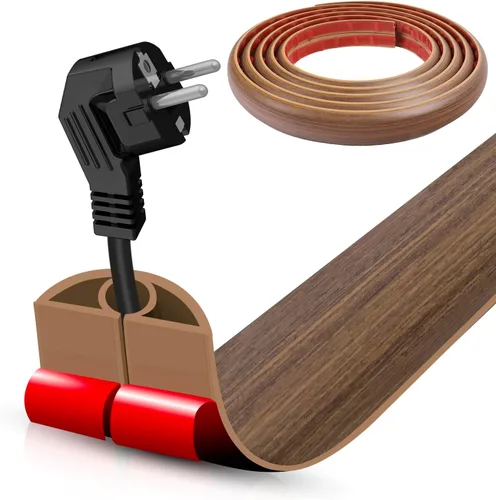 Miniatura 83 de Cubierta autoadhesiva para cables de suelo, gestión de cables de 3.3 pies, protector de tira de extensión para cables, evita tropiezos de cables