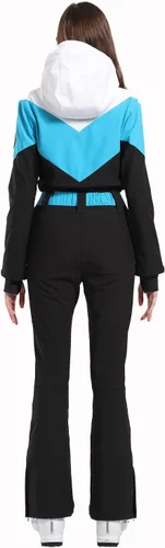 Miniatura 69 de GSOU SNOW Traje de esquí para mujer, traje de nieve delgado de una pieza, chaqueta de nieve, impermeable, resistente al viento, deportes al aire