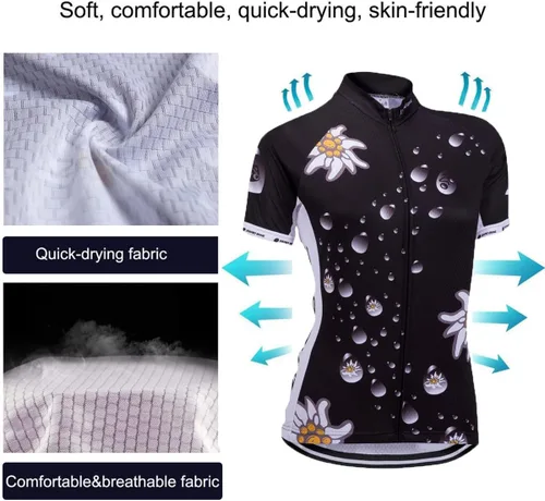 Miniatura 14 de Jersey de ciclismo para mujer, de manga corta, secado rápido, transpirable, para montaña.