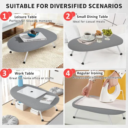 Miniatura 2 de Tabla de planchar pequeña de mesa con colgador para ropa y cubierta y almohadilla resistentes al calor, 24"x14.5" tabla de planchar compacta
