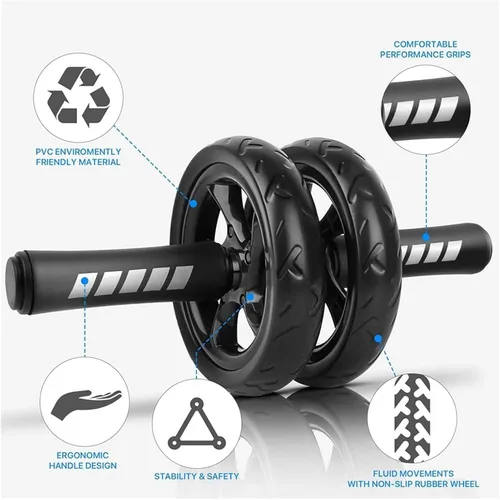 Miniatura 6 de Rueda de rodillo abdominal, rueda abdominal para máquina de ejercicio abdominal, equipo de gimnasio en casa para entrenamiento de núcleo, sin ruido