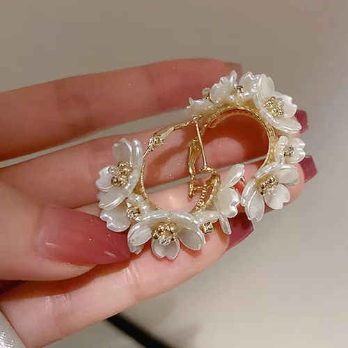 Miniatura 6 de Aretes para mujer, 1 par de aretes de aro geométricos brillantes con incrustaciones de diamantes de imitación a juego, aretes de círculo de empalme