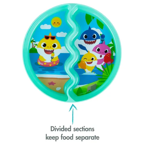Miniatura 3 de The First Years Pinkfong Baby Shark - Platos de succión divididos aptos para lavavajillas con ventosas, esenciales para la alimentación del bebé