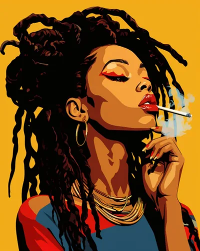 Miniatura 18 de Pintura por Números Afroamericana DIY Pintura Acrílica Kit de Pintura por Números para Niños Adultos Principiantes Chica Negra de Moda DIY Pintura