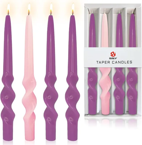 Miniatura 52 de Velas en espiral de Navidad, velas cónicas doradas, 10 pulgadas, sin perfume, para regalo de invierno, vacaciones, Navidad, decoración del hogar