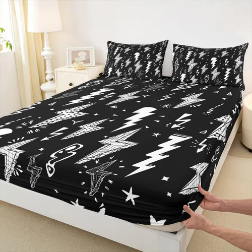 Miniatura 20 de Homewish Dreamcatcher - Juego de sábanas bajeras bohemias con mandala de 2 piezas con 1 funda de almohada, juego de sábanas bajeras de poliéster