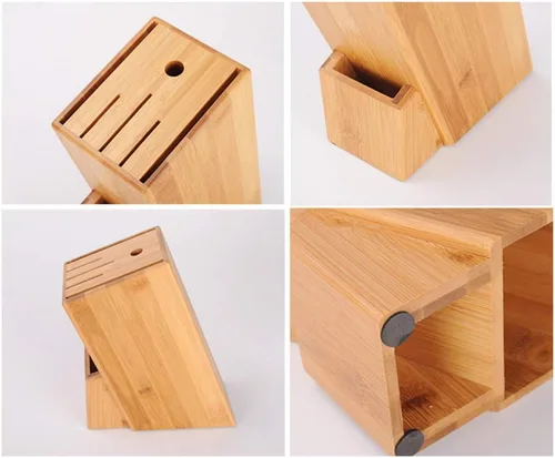 Miniatura 3 de STOBAZA Soporte de bloque de cuchillos para organización de cocina, elegante estante para almacenamiento de cubiertos y utensilios que mantiene tus