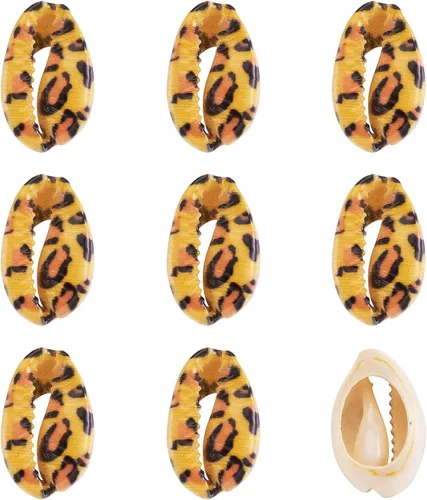 Miniatura 15 de Cheriswelry 200 cuentas de concha de cauri de ojo malvado sin perforar para playa, diseño de conchas marinas, corte liso, cuentas espaciadoras