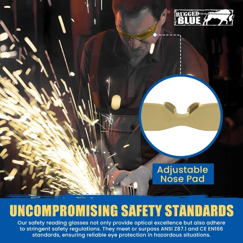 Miniatura 6 de RUGGED BLUE Gafas de seguridad de trabajo para hombres Ansi Z87 certificadas gafas de seguridad para campo de tiro Cristal antiarañazos