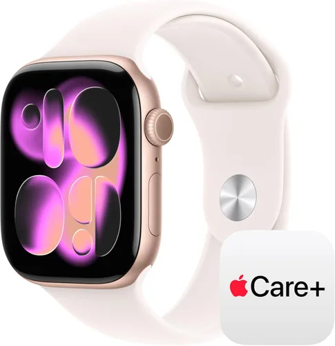 Miniatura 27 de Apple Reloj inteligente de la serie 11 [GPS de 1.654 in] con caja de aluminio plateado con correa deportiva de niebla morada - S/M. Puntuación