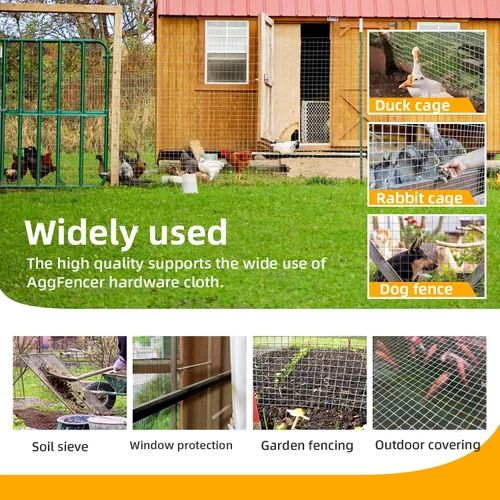 Miniatura 5 de 20 cm x 7,6 m de malla de alambre galvanizado soldado de 1/2 pulgada para gallinero, valla de alambre de pollo de 19Ga, soportes de plantas