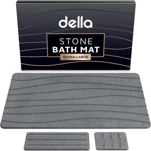 della Tapete de baño de piedra de primera calidad, lujosa piedra de baño de diatomita de secado rápido para suelo de baño, moderna alfombra de ducha