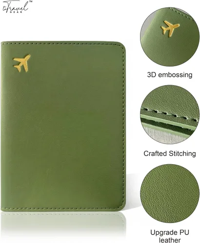Miniatura 5 de Soporte para pasaporte para artículos esenciales de viaje, funda de pasaporte con bloqueo RFID para accesorios de viaje, cartera de viaje