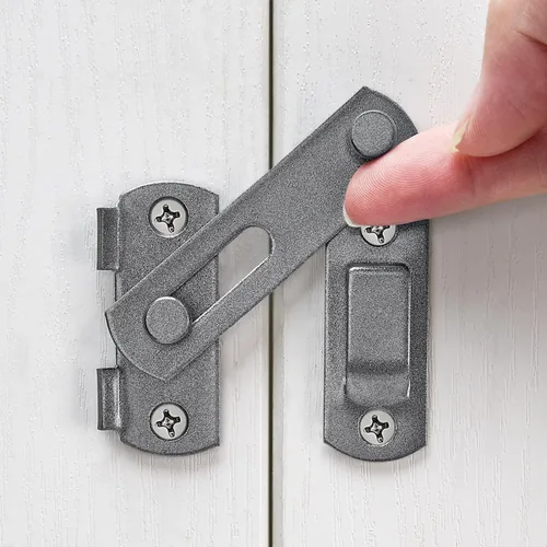 Miniatura 7 de INIRET 6 Paquetes de Pestillos para Puerta de Granero, 2.75" x 2.02" Acero Inoxidable Negro Mate, Pestillo Abatible para Puerta de Granero