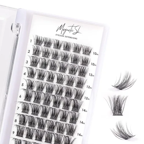 Miniatura 20 de Extensiones de pestañas en racimo 72, pestañas postizas, extensiones de pestañas reutilizables, para colocar uno mismo, aspecto natural, mezcla