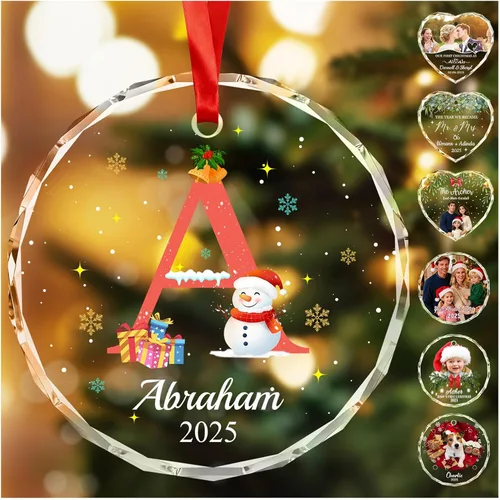 Miniatura 27 de Adornos de Navidad Personalizados Personalizados con Foto y Texto para Decoraciones de Árbol de Navidad, Regalos