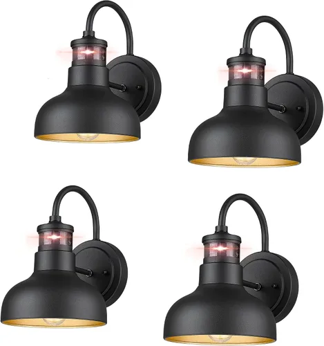 Miniatura 11 de Lámpara de pared para exteriores con sensor de movimiento de 7 pulgadas, IP65, color negro 1 pack black 7-inch barn light with 3 modes, 220-degree