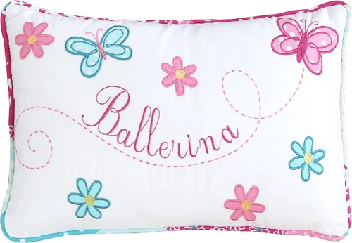 Miniatura 6 de Cozy Line Home Fashions Dancing Girl - Almohada decorativa con estampado bordado rosa y blanco (1 niña, almohada decorativa - 1 unidad)