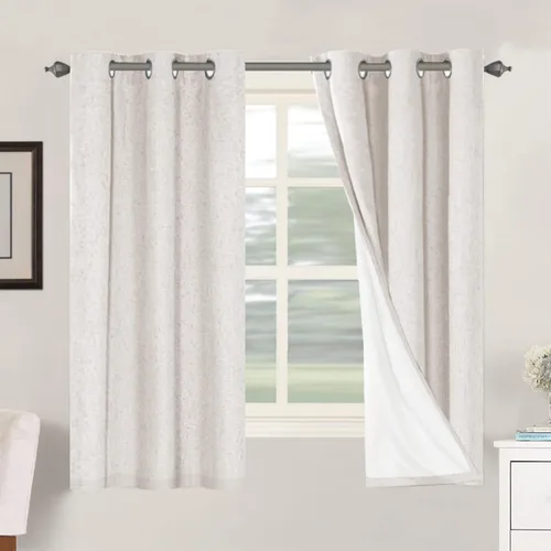 Miniatura 243 de H.VERSAILTEX Cortinas opacas de lino de 72 pulgadas de largo, 100% absolutamente opacas, con aislamiento térmico, con textura de lino, cortinas