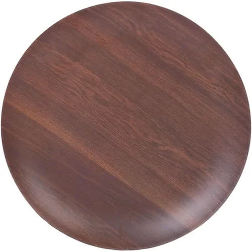 Miniatura 6 de Efavormart - Paquete de 6 platos de postre de melamina marrón rústico de 8 pulgadas, platos de ensalada con estampado de grano de madera resistente
