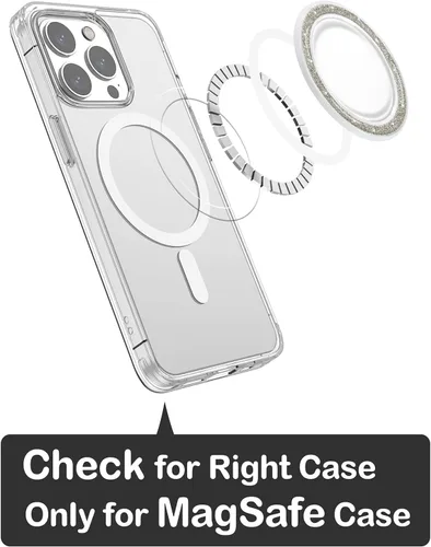 Miniatura 3 de metisinno Base magnética compatible con agarres de teléfono PopSocket y fundas MagSafe para iPhone, purpurina brillante Sparkle Clear