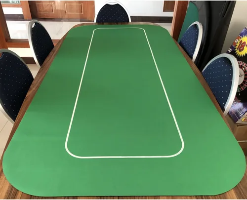 Miniatura 3 de Yuanhe Tapete de mesa de póquer, fieltro de póquer de 36 x 72 pulgadas, cubierta de mesa de póquer portátil de goma Texas Hold'em con bolsa de Verde