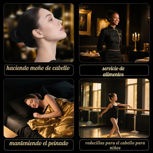 Miniatura 4 de Smilco Red para el cabello, 100 unidades, redes para el cabello de 22 pulgadas, malla elástica invisible para servicio de alimentos, moño de ballet