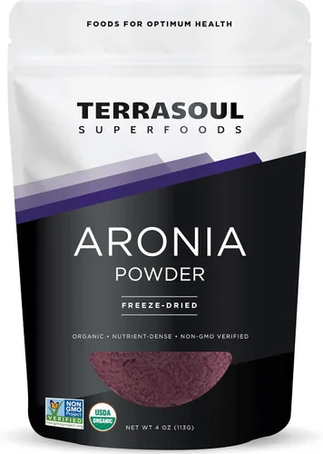 Terrasoul Superfoods Aronia en polvo orgánico, 4 onzas, liofilizado, antioxidantes