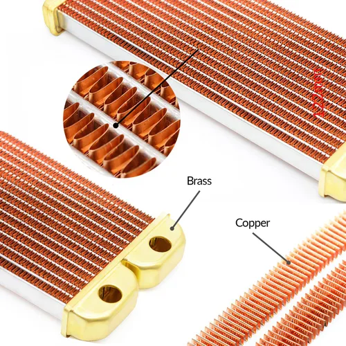 Miniatura 5 de greenDracaena.io 120mm - 28mm/1.1 pulg. de espesor Radiador de computadora, Enfriador de agua de cobre de 14 tubos para disipador de calor de CPU
