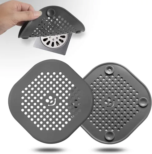 Miniatura 26 de Protector de silicona para cubrir drenaje de ducha, bañera, cocina, baño, recoge restos de cabello, paquete de 2, color negro