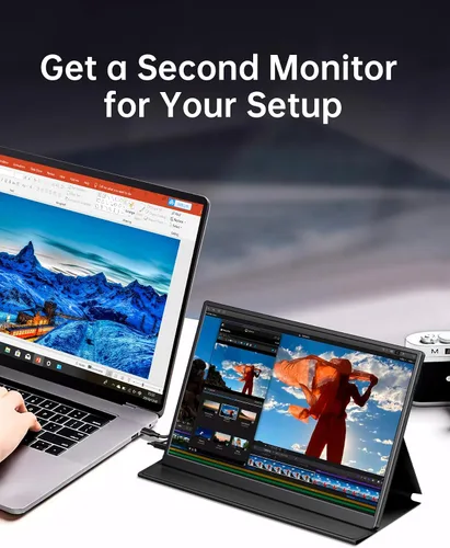 Miniatura 3 de Monitor portátil pequeño 10.5" 400 Nits 15:10 FHD 1280P IPS, monitor mini ultradelgado con cubierta inteligente y altavoz, monitor