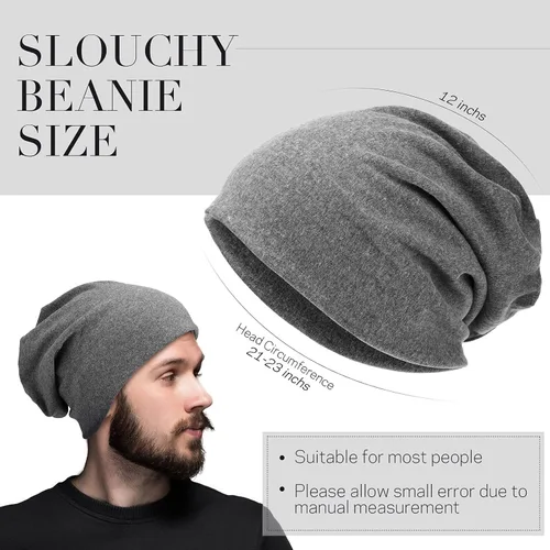 Miniatura 2 de Gorro holgado de 4 piezas, gorro para dormir, gorro de dormir holgado de punto con calavera para hombres y mujeres