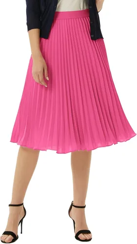Miniatura 119 de GRACE KARIN - Falda plisada de gasa para mujer, con cintura alta y elástica, vuelo, corte acampanado y longitud por debajo de la rodilla