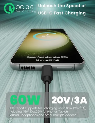 Miniatura 3 de Cargador compatible con Samsung Galaxy Watch 7/Ultra/FE/6/6 Classic/5 Pro/4 Classic/3/Active 2/Active 2 en 1 USB a USB C Cable de carga para Galaxy