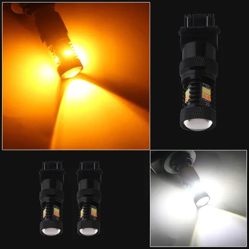 Miniatura 4 de GLL 1157 3030 16 SMD ámbar / blanco interruptor de luz de giro LED bombillas 4 W 12 V LED super brillante 800 lúmenes 6000 – 6500 K luz de freno