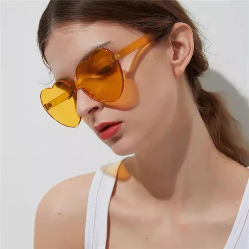 Miniatura 2 de FEISEDY Gafas de sol sin montura en forma de corazón para mujer gafas de amor a la moda B2419