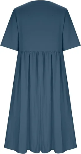 Miniatura 4 de Ceboyel Vestido largo de algodón y lino para mujer, estampado de diente de león, vestidos de manga corta, estilo bohemio, casual, vestido de verano