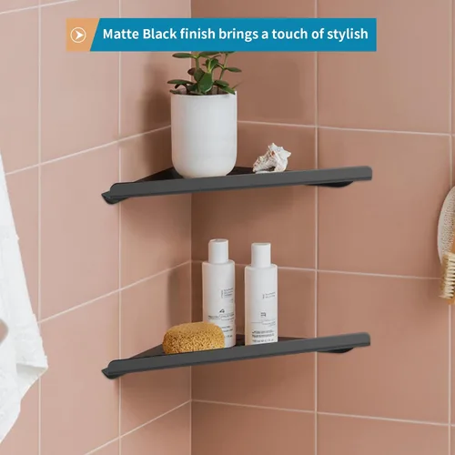 Miniatura 5 de 2 estantes esquineros de acero inoxidable 304 con tornillos, organizador de ducha triangular, soporte de jabón de montaje en pared para baño