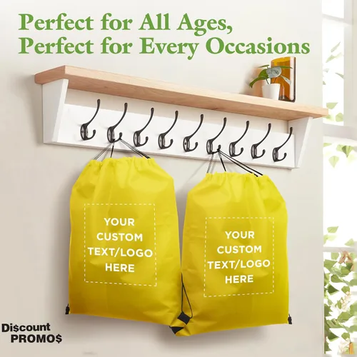 Miniatura 11 de DISCOUNT PROMOS Juego de mochilas con cordón no tejidas personalizadas de 10/50/100, paquete personalizado a granel