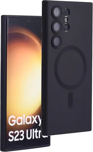 Miniatura 54 de Funda magnética para Samsung Galaxy S22 Ultra, silicona suave, delgada, antiarañazos, con protección de cámara, compatible con MagSafe, color negro