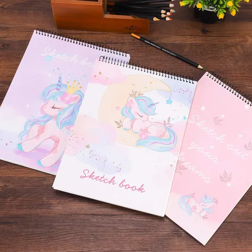 Miniatura 3 de Cuaderno de bocetos, 100 páginas (50 hojas), bloc de bocetos de artista encuadernado en espiral, papel de dibujo sin ácido para dibujo, pintura
