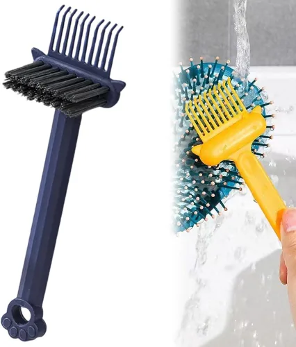 Miniatura 9 de Herramienta limpiadora de cepillos de cabello 2 en 1, elimina sin esfuerzo el cabello y el polvo de los peines, mini rastrillo de limpieza con púa
