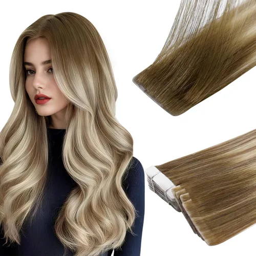 Miniatura 27 de Full Shine Invisi Edge - Extensiones de cabello con cinta adhesiva invisible de 36 cm, color 1 negro, máquina Remy, extensiones de cabello humano