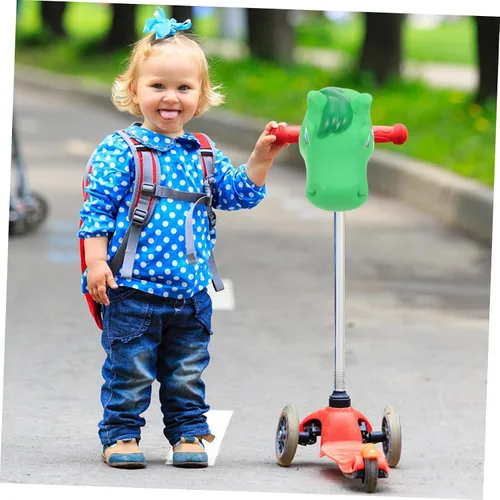 Miniatura 6 de Totority Adorno creativo de manillar de cabeza de caballo para niños y scooter para niños, fácil de instalar, decoración de bicicleta de dibujos