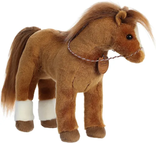 Aurora® Exquisito Breyer® Caballo de peluche – Detalles realistas – Juego imaginativo – Marrón 13 pulgadas