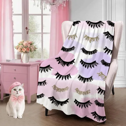 Manta de pestañas para cama de pestañas, regalo de San Valentín, manta femenina para sofá, cama, decoración de habitación de pestañas, manta de