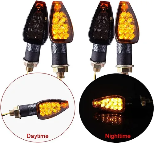 Miniatura 5 de DREAMIZER 4 unids universal motocicleta LED intermitentes luces intermitentes luces intermitentes luz ámbar compatible con Yamaha MT03 MT07 MT09