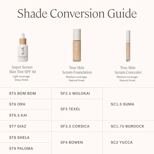 Miniatura 8 de ILIA - Base de maquillaje True Skin Serum No comedogénica, libre de crueldad animal, vegana, sensación sin peso, cobertura que se puede construir