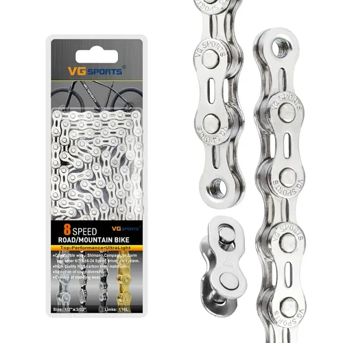 Miniatura 32 de VG SPORTS Cadenas de bicicleta de 6/7/8/9/10/11 velocidades, cadenas de bicicleta ligeras semihuecas/huecas para bicicleta de carretera/MTB/BMX