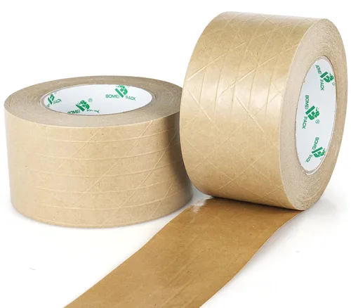 Miniatura 9 de BOMEI PACK Paquete de 2 cintas de papel kraft reforzadas, cinta de embalaje autoadhesiva de papel engomado, para embalaje resistente, envío, mudanza